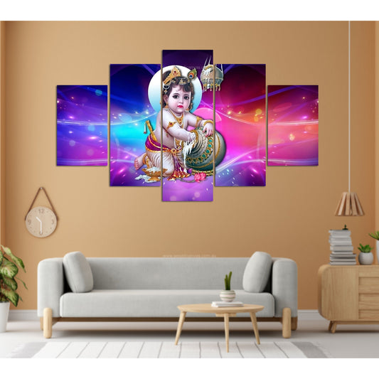 Little Krishna Canvas Print Five Panel